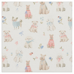 Hund Maltipoo Poodle Terrier Muster Stoff