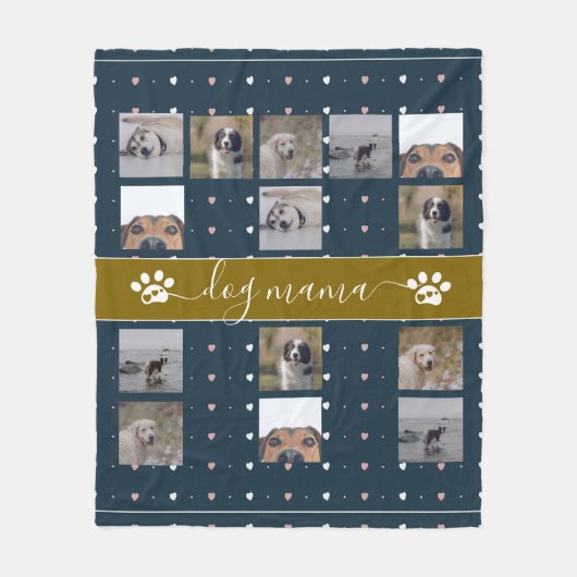 Hund Mama, 5 Foto Fleece Blanket (Vorderseite)