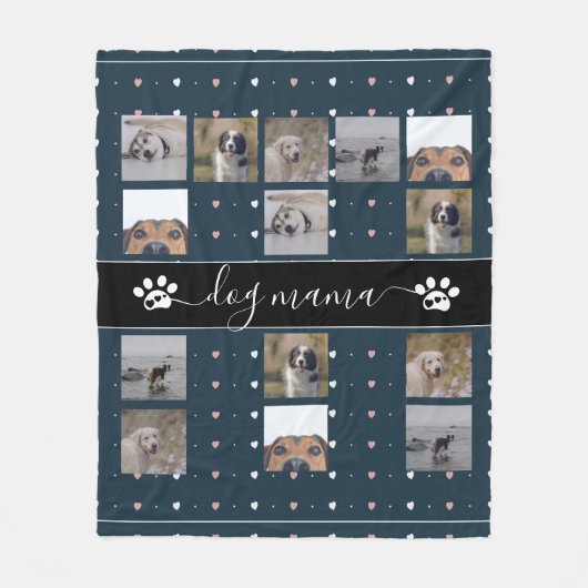 Hund Mama, 5 Foto Fleece Blanket (Vorderseite)