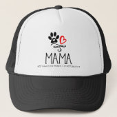 Hund Mama Paw roter Herzhund Trucker Hat Truckerkappe (Vorderseite)