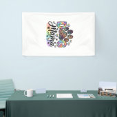 Hund Mama Pfote Leopard Regenbogen Wasserfarbe Her Banner (Messeveranstaltung)