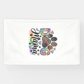 Hund Mama Pfote Leopard Regenbogen Wasserfarbe Her Banner (Horizontal)