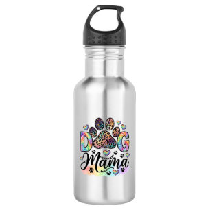 Hund Mama Pfote Leopard Regenbogen Wasserfarbe Her Edelstahlflasche