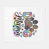 Hund Mama Pfote Leopard Regenbogen Wasserfarbe Her Fleecedecke (Vorderseite (Horizontal))