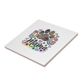 Hund Mama Pfote Leopard Regenbogen Wasserfarbe Her Fliese (Seite)