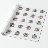 Hund Mama Pfote Leopard Regenbogen Wasserfarbe Her Geschenkpapier (Ungerollt)