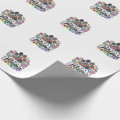 Hund Mama Pfote Leopard Regenbogen Wasserfarbe Her Geschenkpapier (Ecke)
