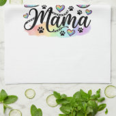 Hund Mama Pfote Leopard Regenbogen Wasserfarbe Her Geschirrtuch (Gefaltet)