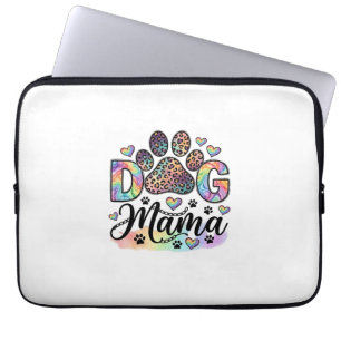 Hund Mama Pfote Leopard Regenbogen Wasserfarbe Her Laptopschutzhülle