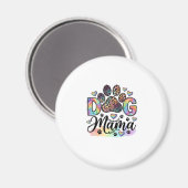 Hund Mama Pfote Leopard Regenbogen Wasserfarbe Her Magnet (Vorderseite/Rückseite)