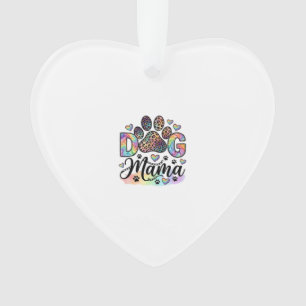 Hund Mama Pfote Leopard Regenbogen Wasserfarbe Her Ornament