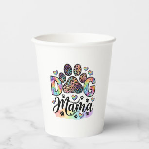 Hund Mama Pfote Leopard Regenbogen Wasserfarbe Her Pappbecher