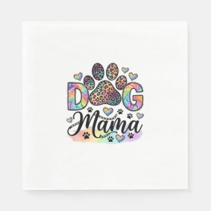Hund Mama Pfote Leopard Regenbogen Wasserfarbe Her Serviette