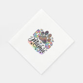 Hund Mama Pfote Leopard Regenbogen Wasserfarbe Her Serviette (Ecke)