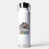 Hund Mama Pfote Leopard Regenbogen Wasserfarbe Her Trinkflasche (Vorderseite)