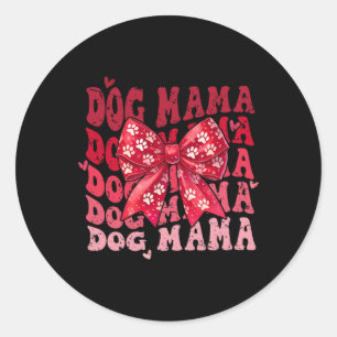 Hund Mama Valentine Kokette Schleife Hundemutter V Runder Aufkleber