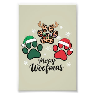 Hund Mama Weihnachten Fröhliche Woofmas Hundeliebh Fotodruck