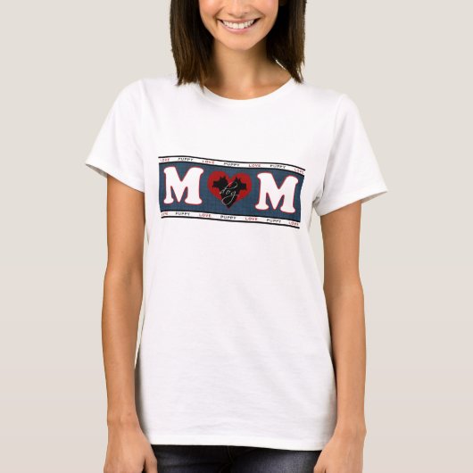 Hund-Mama Welpe-Liebe T-Shirt (Vorderseite)