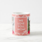 Hund Mamas I/We Liebe Sie Custom Foto Coral Tasse (Mittel)