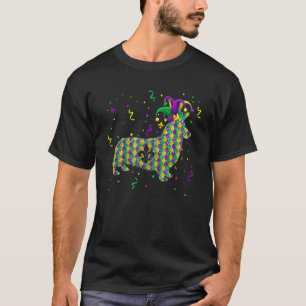 Hund Mardi Gras Outfit Corgi Welpen Frauen Kinder T-Shirt