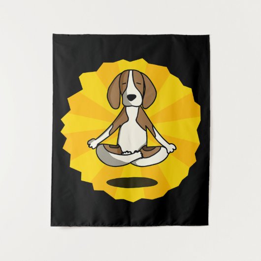Hund Meditation Yoga Beagle Labrador Husky Sheperd Wandteppich (Vorderseite)