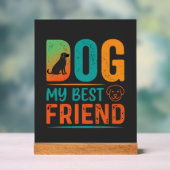 Hund mein bester Freund Retro-Design Acrylschild (Neutral)