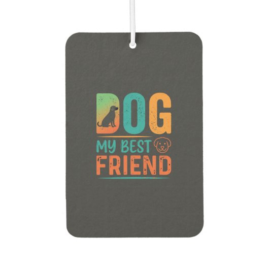 Hund mein bester Freund Retro-Design Autolufterfrischer (Vorderseite)