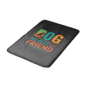Hund mein bester Freund Retro-Design Badematte (Schrägansicht)
