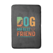 Hund mein bester Freund Retro-Design Badematte (Vorderseite Vertikal)