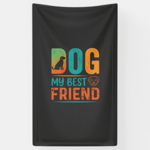 Hund mein bester Freund Retro-Design Banner