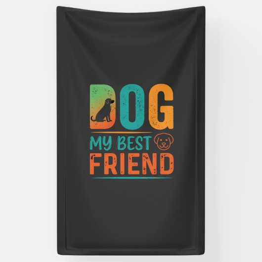 Hund mein bester Freund Retro-Design Banner (Vertikal)