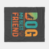 Hund mein bester Freund Retro-Design Fleecedecke (Vorderseite (Horizontal))