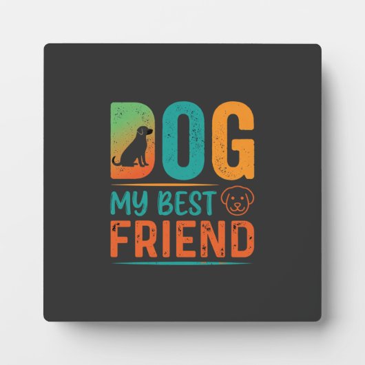 Hund mein bester Freund Retro-Design Fotoplatte (Vorderseite)