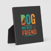 Hund mein bester Freund Retro-Design Fotoplatte (Vorderseite)