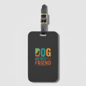 Hund mein bester Freund Retro-Design Gepäckanhänger (Vorderseite Vertikal)