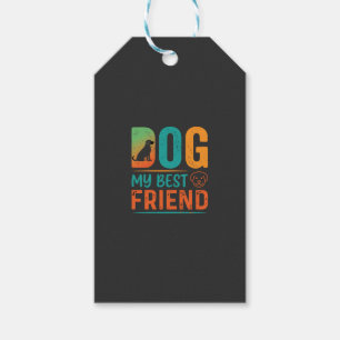 Hund mein bester Freund Retro-Design Geschenkanhänger