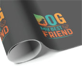 Hund mein bester Freund Retro-Design Geschenkpapier (Rolleneckpunkt)