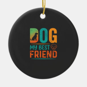 Hund mein bester Freund Retro-Design Keramik Ornament