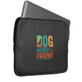 Hund mein bester Freund Retro-Design Laptopschutzhülle (Vorne Rechts)