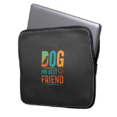 Hund mein bester Freund Retro-Design Laptopschutzhülle (Vorderseite Links)