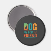 Hund mein bester Freund Retro-Design Magnet (Vorderseite/Rückseite)