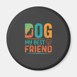Hund mein bester Freund Retro-Design Magnet