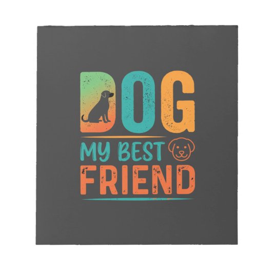 Hund mein bester Freund Retro-Design Notizblock (Vorderseite)