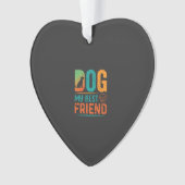 Hund mein bester Freund Retro-Design Ornament (Vorderseite)