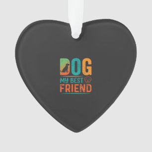 Hund mein bester Freund Retro-Design Ornament