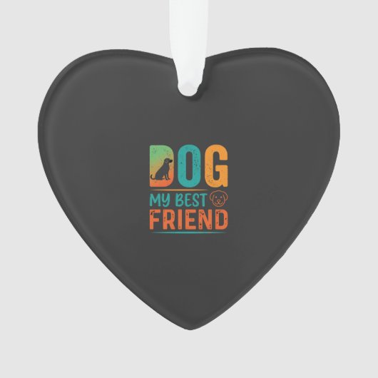 Hund mein bester Freund Retro-Design Ornament (Vorderseite)