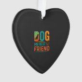 Hund mein bester Freund Retro-Design Ornament (Vorderseite)