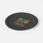 Hund mein bester Freund Retro-Design Pappteller (Schrägansicht)