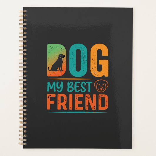 Hund mein bester Freund Retro-Design Planer (Vorderseite)