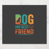 Hund mein bester Freund Retro-Design Schaumweinetikett (Einzelnes Label)